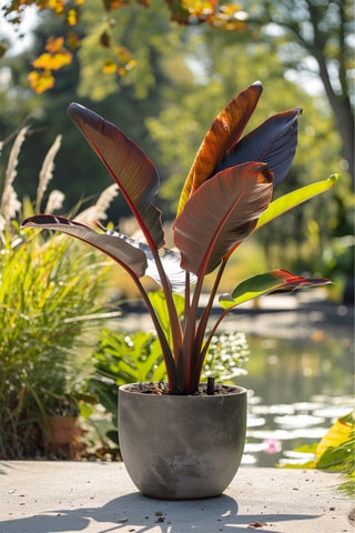 Banana vermelha 'Musa Maurelli' - Altura entregue 55-70 cm