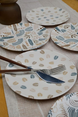 6 pratos para sobremesa em porcelana - 20 cm