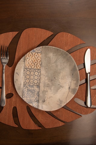 6 individuais de mesa em madeira - 33 x 45 cm