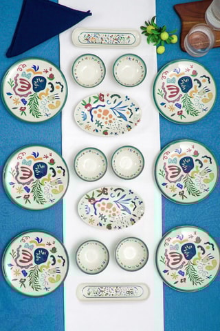 Serviço de pequeno-almoço em porcelana - 16 peças