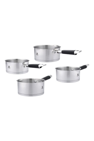 4 panelas em aço inoxidável - 14/16/18/20 cm - 1/1,5/2,15/2,95 l