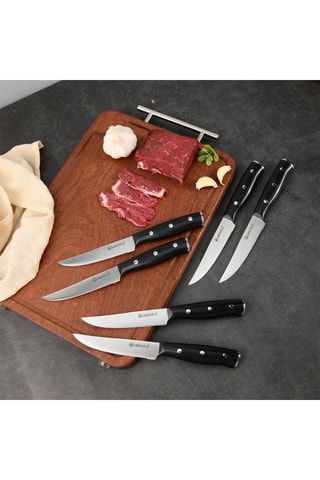 6 facas para bife em aço inoxidável Gleam - 22 cm
