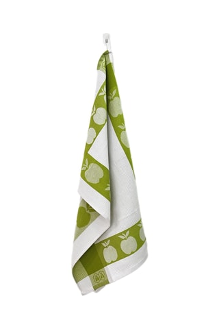 3 torchons en coton Egyptien Collection Carré - Vert