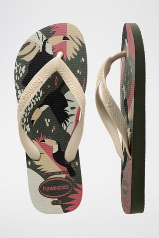 Slippers Top Tropical Vibes - Groen en Beige