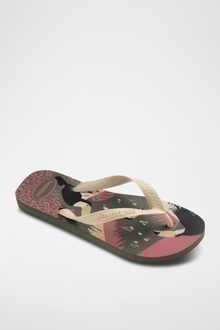 Slippers Top Tropical Vibes - Groen en Beige
