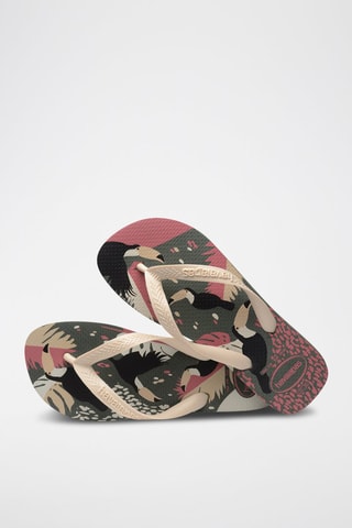 Slippers Top Tropical Vibes - Groen en Beige