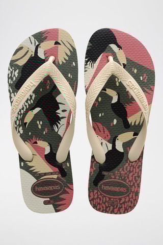 Slippers Top Tropical Vibes - Groen en Beige