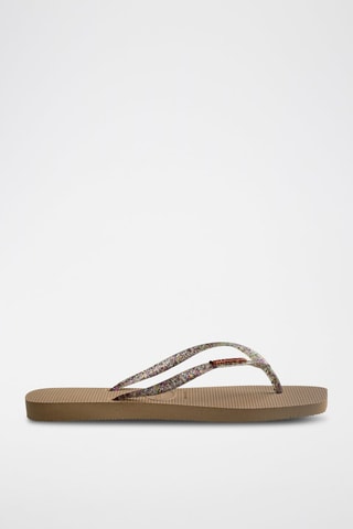 Slippers Suare Logo Metallic - Bruin