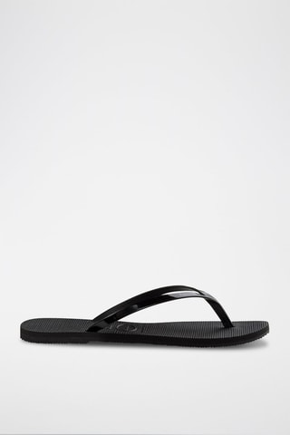 Gelakte Slippers - Zwart