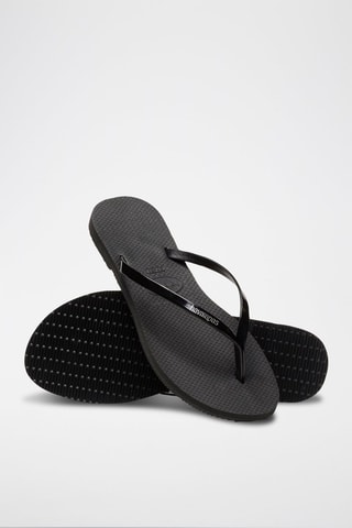 Gelakte Slippers - Zwart