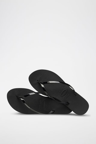 Gelakte Slippers - Zwart
