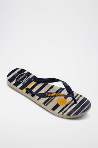 Slippers Marineblauw en Beige