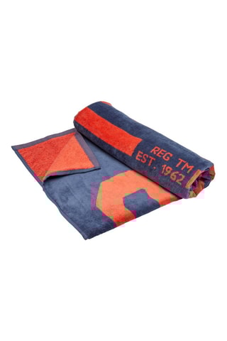 Strandlaken Logo Towel XL - Rood en marineblauw - 200 x 100 cm