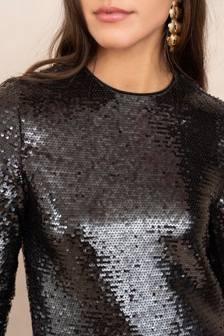 Robe longue à sequins - Noir
