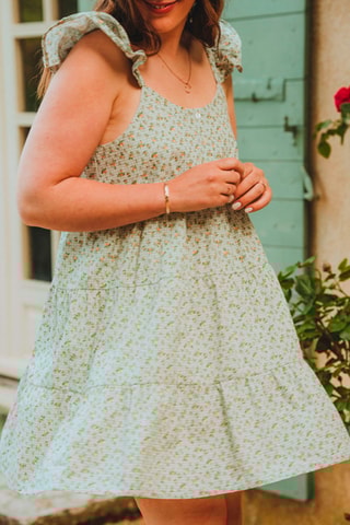 Robe volantée courte - Vert pâle