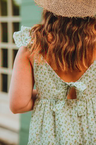 Robe volantée courte - Vert pâle