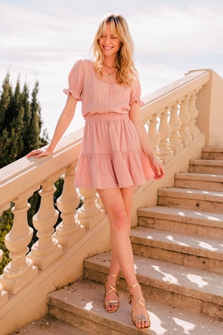 Jupe volantée - Rose