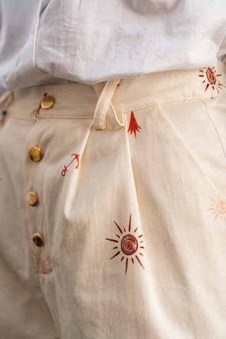 Short taille haute en coton biologique - Écru