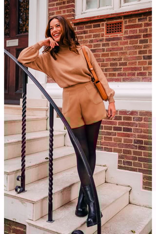 Short taille haute - Camel