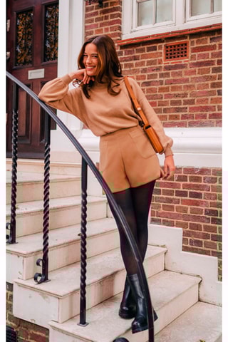 Short taille haute - Camel