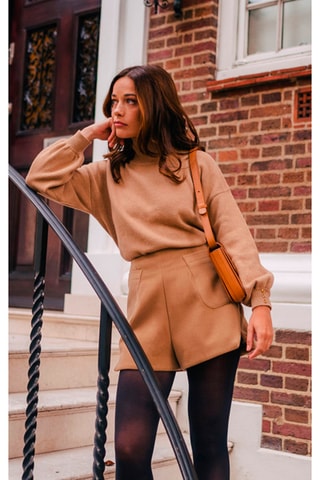 Short taille haute - Camel