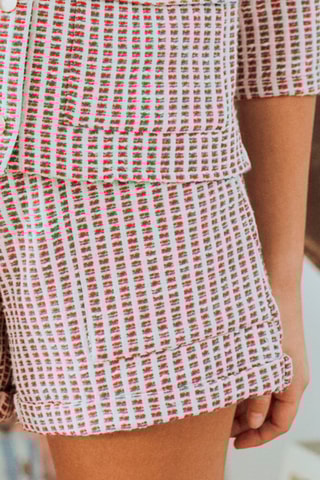 Short slim taille haute - Blanc