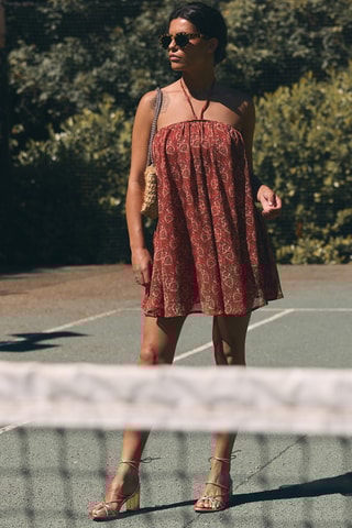 Robe courte - Rouge brique