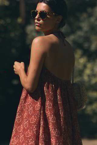 Robe courte - Rouge brique