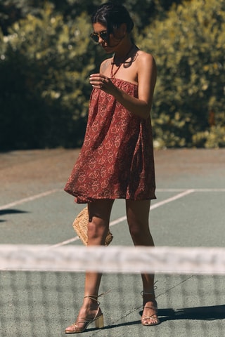 Robe courte - Rouge brique