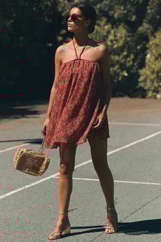 Robe courte - Rouge brique