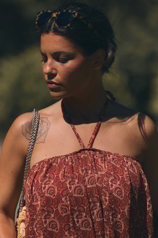 Robe courte - Rouge brique