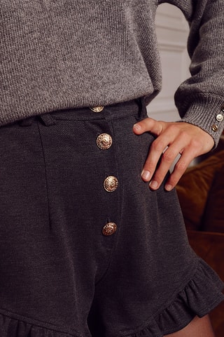 Short relaxed taille haute - Gris foncé