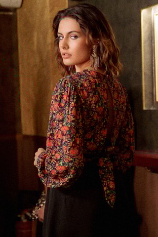 Blouse fleuris - Rouge