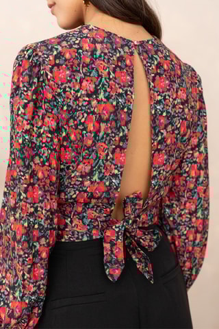 Blouse fleuris - Rouge