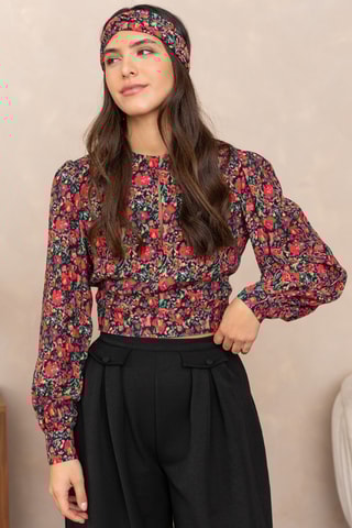 Blouse fleuris - Rouge