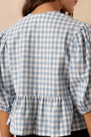 Blouse à carreaux - Bleu