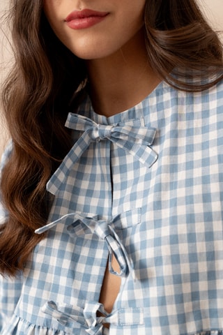 Blouse à carreaux - Bleu