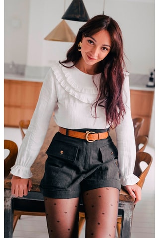 Blouse volantée - Écru