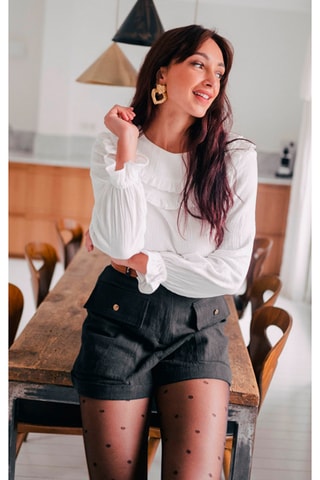 Blouse volantée - Écru