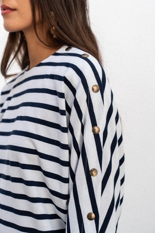 Robe rayée - Blanc et bleu marine