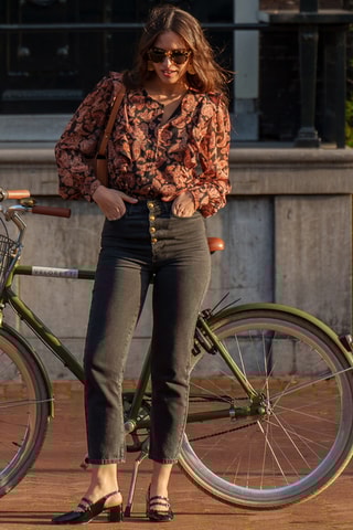 Blouse volantée - Noir