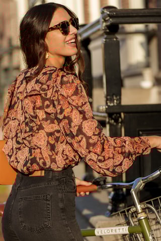 Blouse volantée - Noir