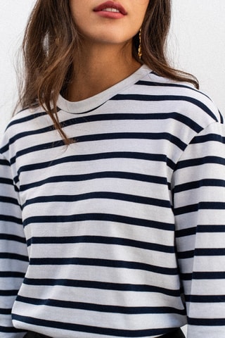 T-shirt oversize rayé - Blanc