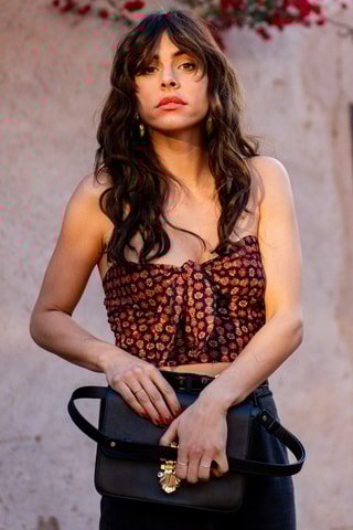 Bustier fleuris - Noir