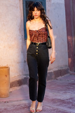 Bustier fleuris - Noir