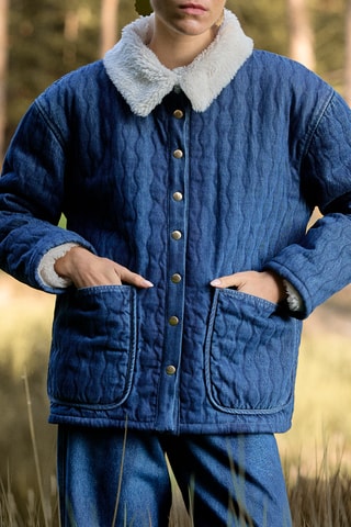 Veste oversize matelassée - Bleu