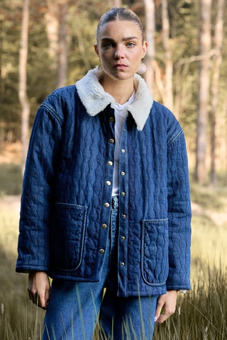 Veste oversize matelassée - Bleu