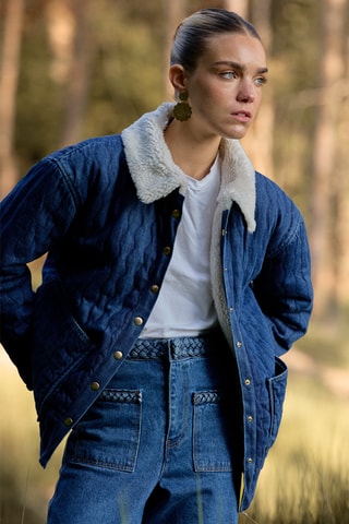 Veste oversize matelassée - Bleu