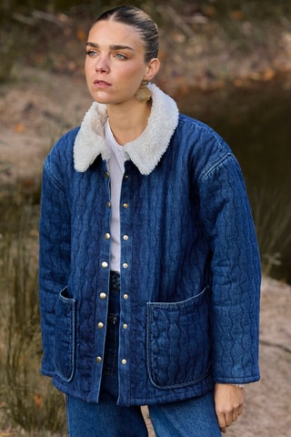 Veste oversize matelassée - Bleu