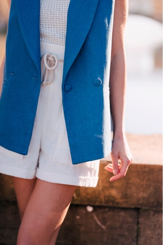 Veste de costume sans manches - Bleu